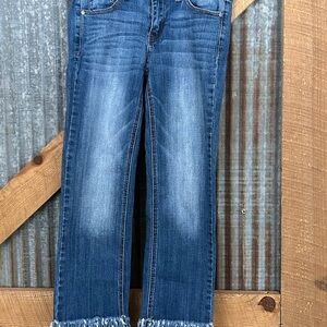 Judy Blue cropped fringe jeans